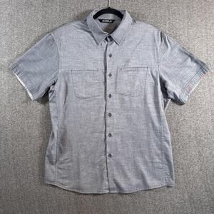 Arc'teryx Shirt Mens Large Gray Short Sleeve Button Up Casual Hiking
